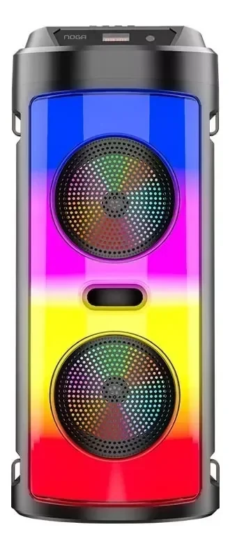 Parlante Inalámbrico Bt 650 Full Leds Rgb Micrófono Control R. Color Negro