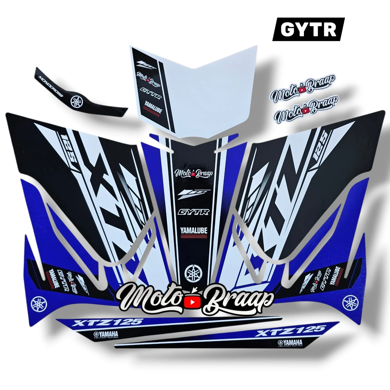 Xtz 125 Calcomanias GYTR negro con azul
