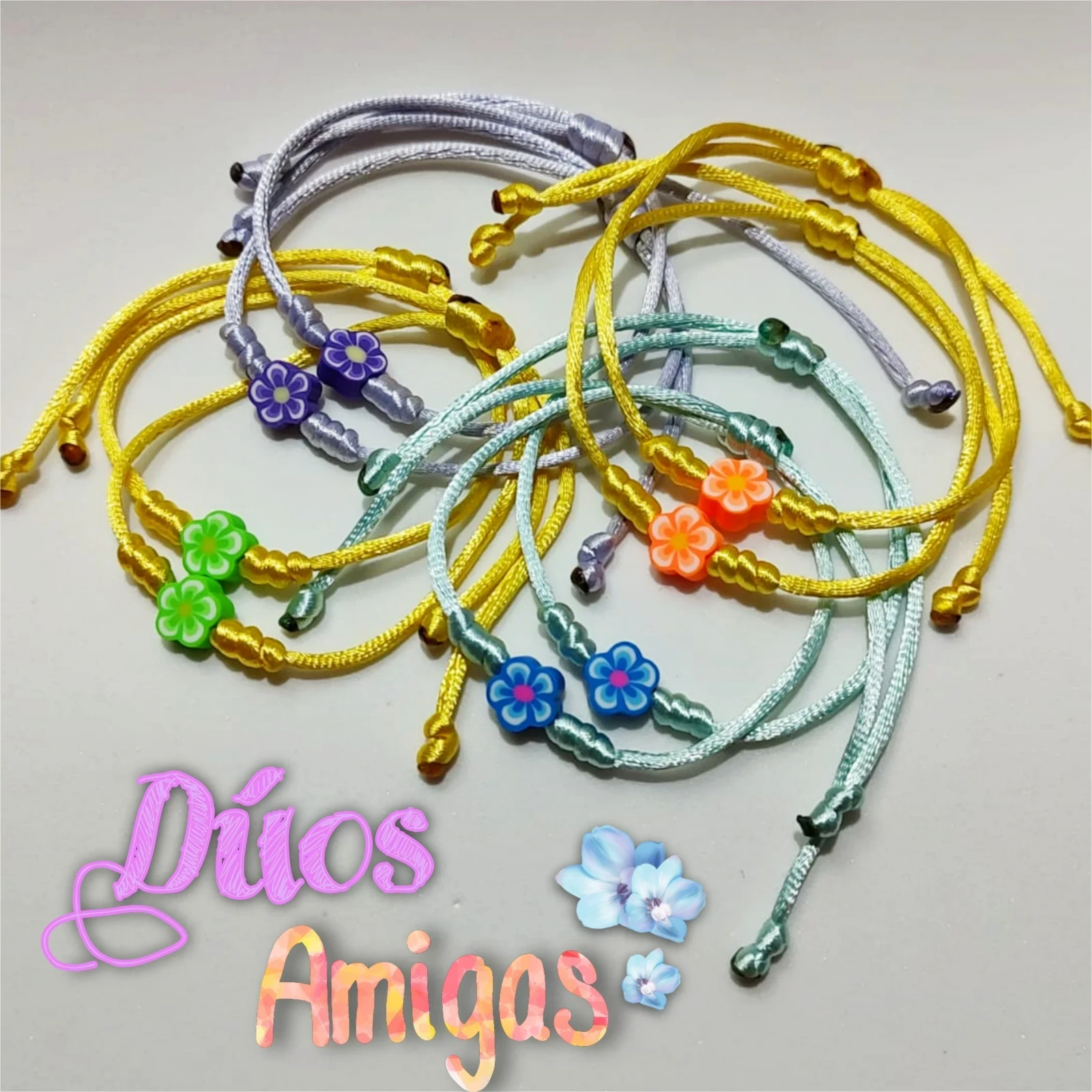 Dúos Pulseras para Amigas de Flores
