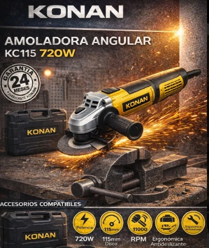 AMOLADORA ANGULAR KONAN KC115 720W