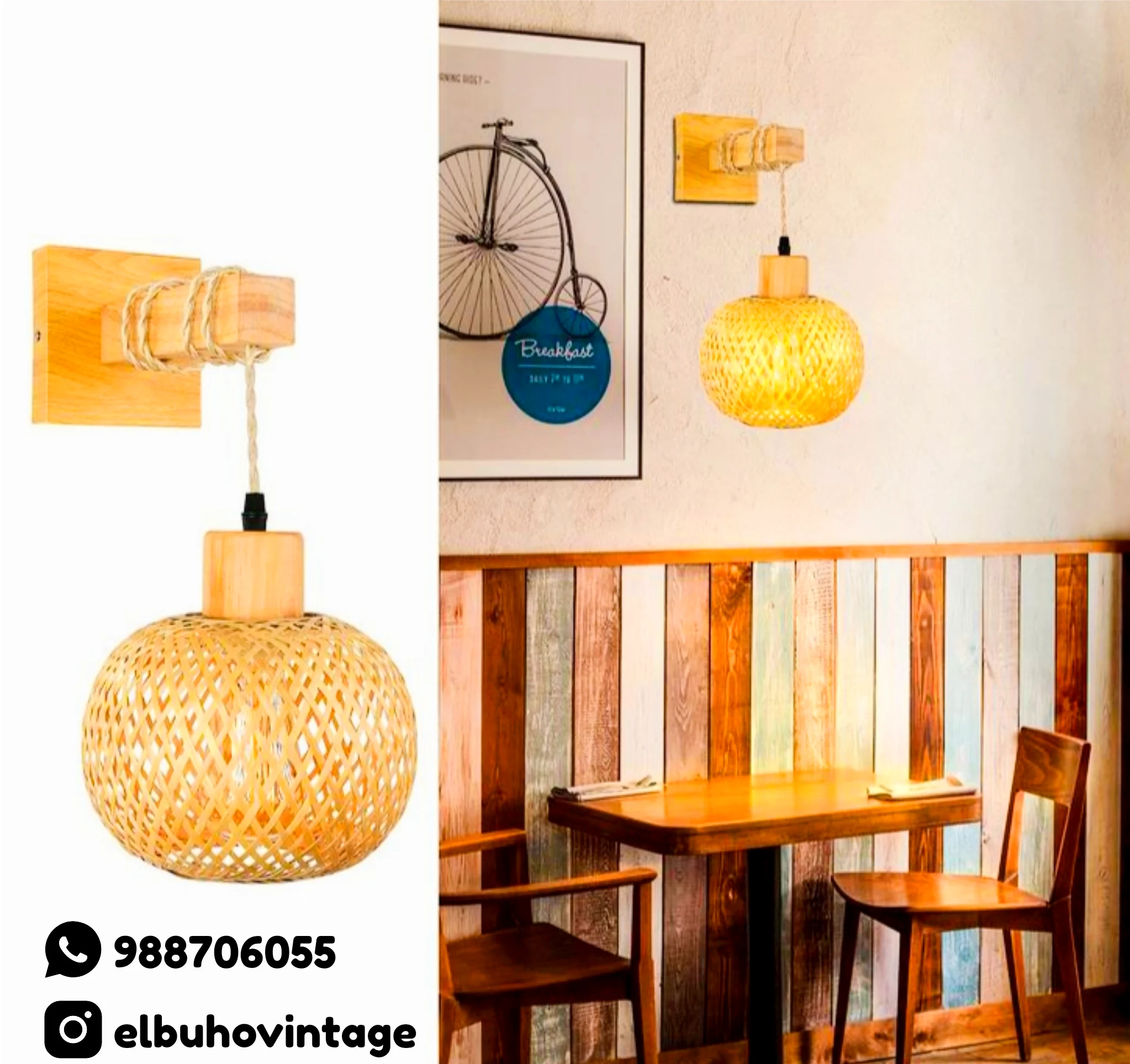Elegancia Natural: Aplique de Pared en Ratán 7