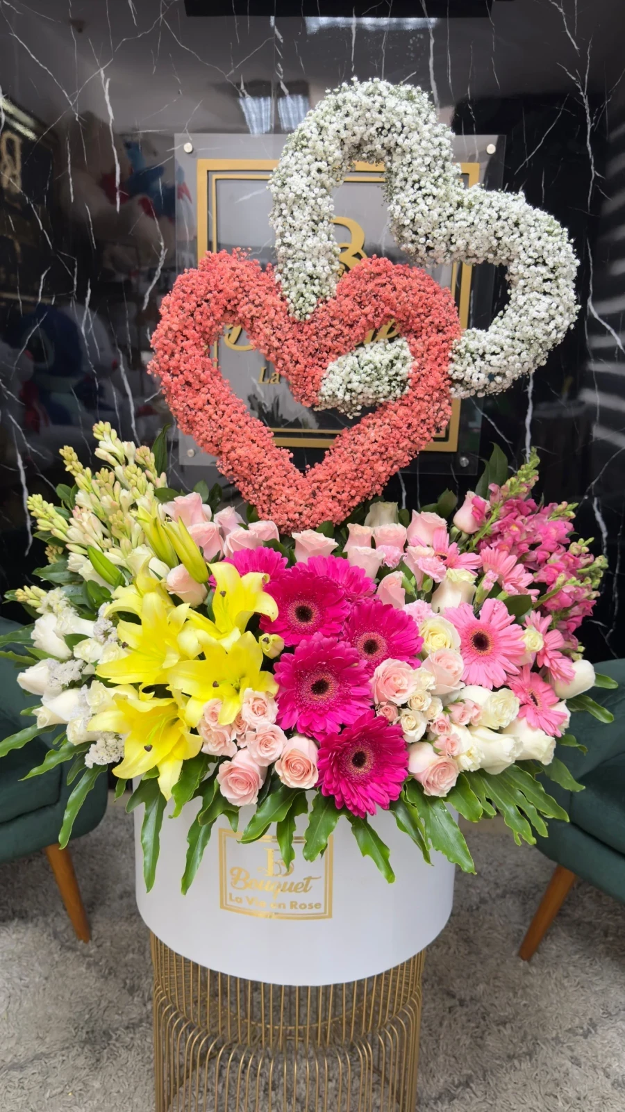 Doble corazon de gipso + jardin 4