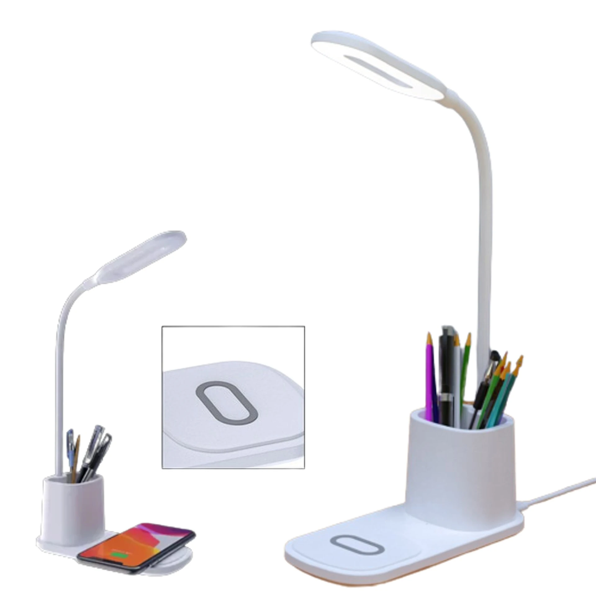 Lampara Led Con Carga QI Y Porta Lapices