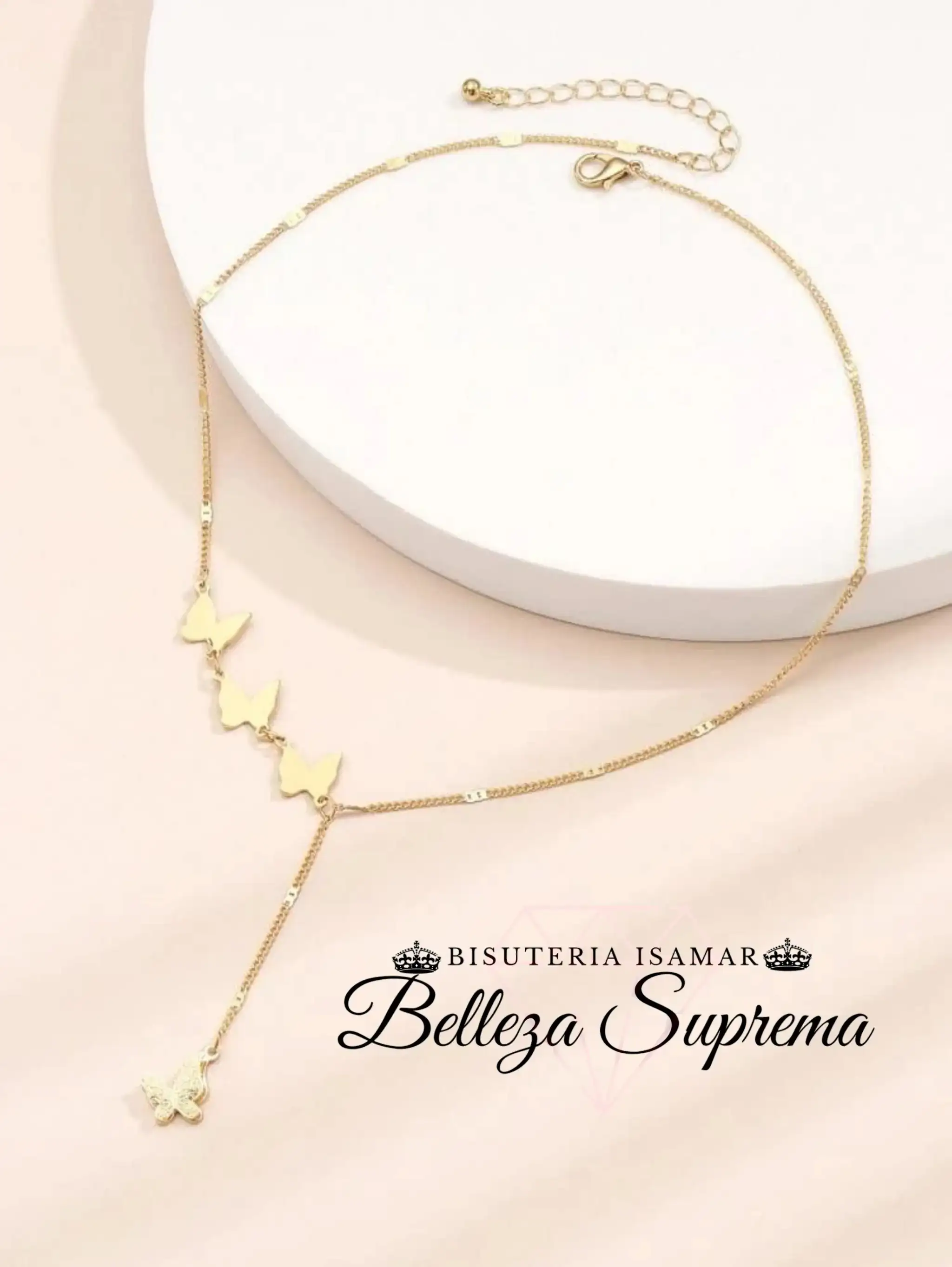 COLLAR DORADO CON MARIPOSAS  2