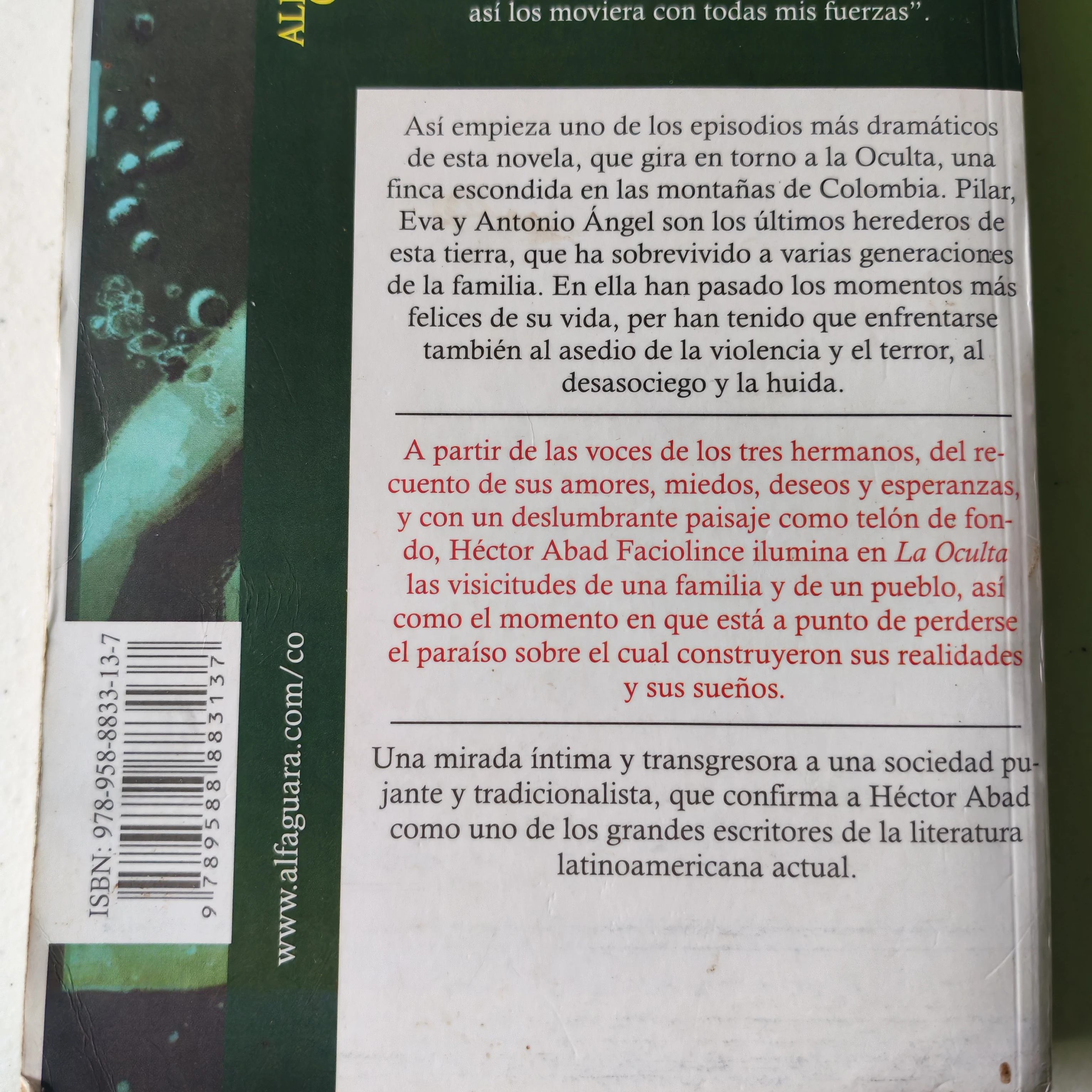 La oculta, Héctor Abad Faciolince usado  3
