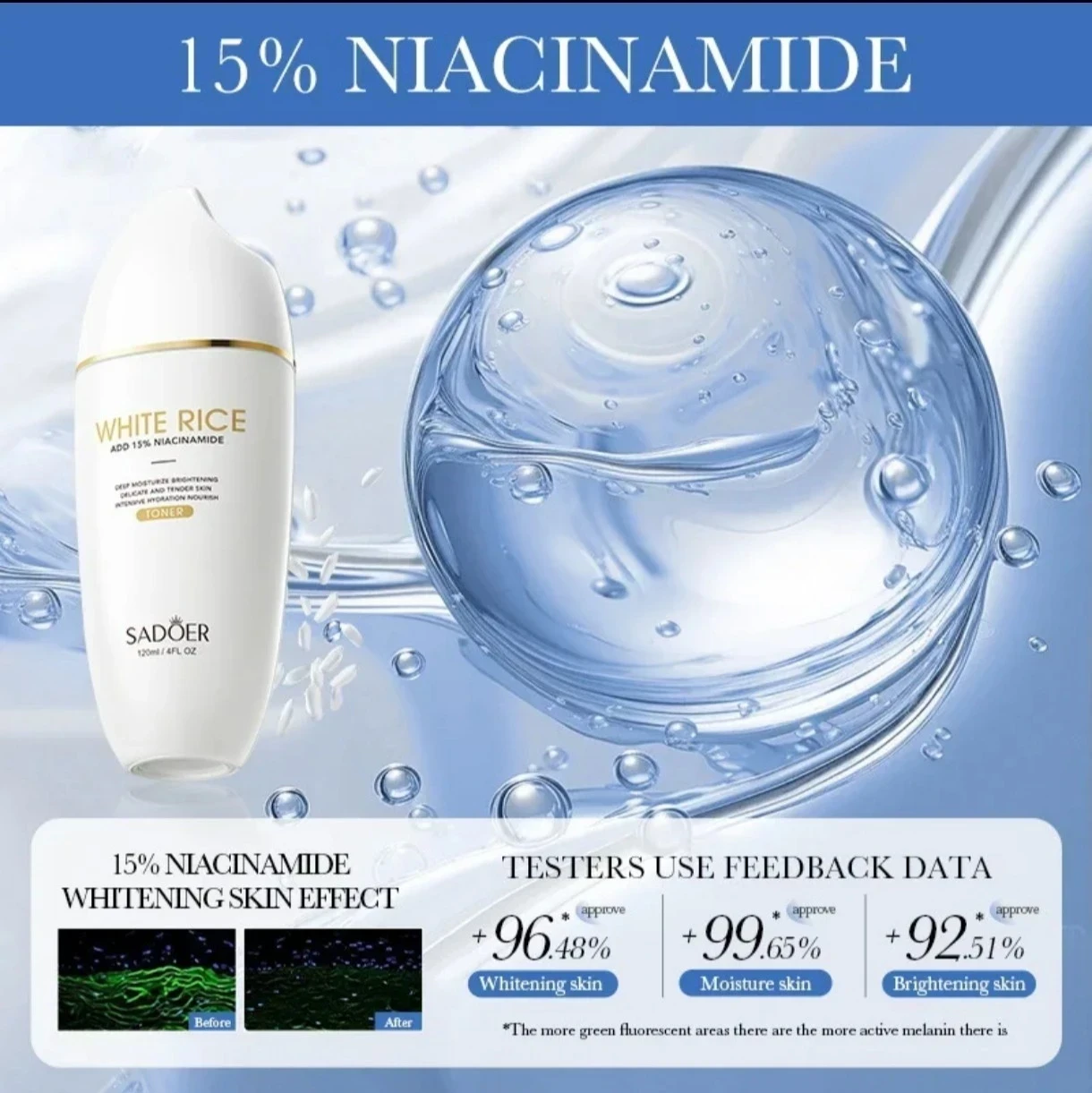 SADOER White Rice Toner – Tono uniforme y piel renovada 🥰❤️ 3