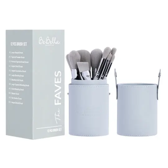 BROCHAS PROFESIONALES 12 PZAS FAVES ESTUCHE CILINDRO 