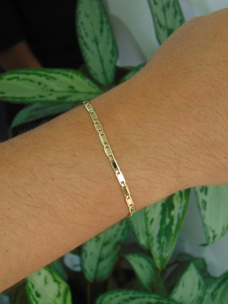 PULSERA RODIO DOR HOMBRE TEJIDO FIGARO DIAMANTADA 3MM | 19CM LARGO  3