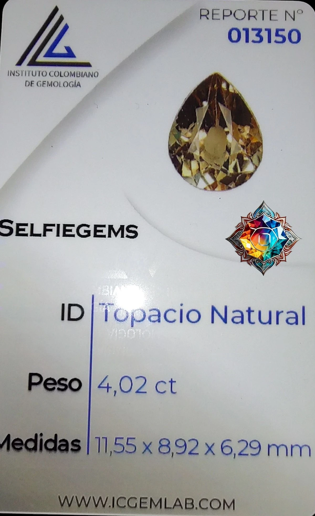 Topacio champagne natural talla gota facetado  5