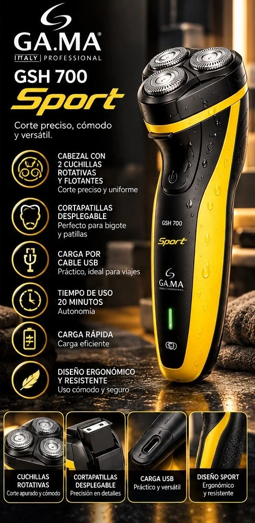 MÁQUINA DE AFEITAR GA.MA GSH 700 SPORT