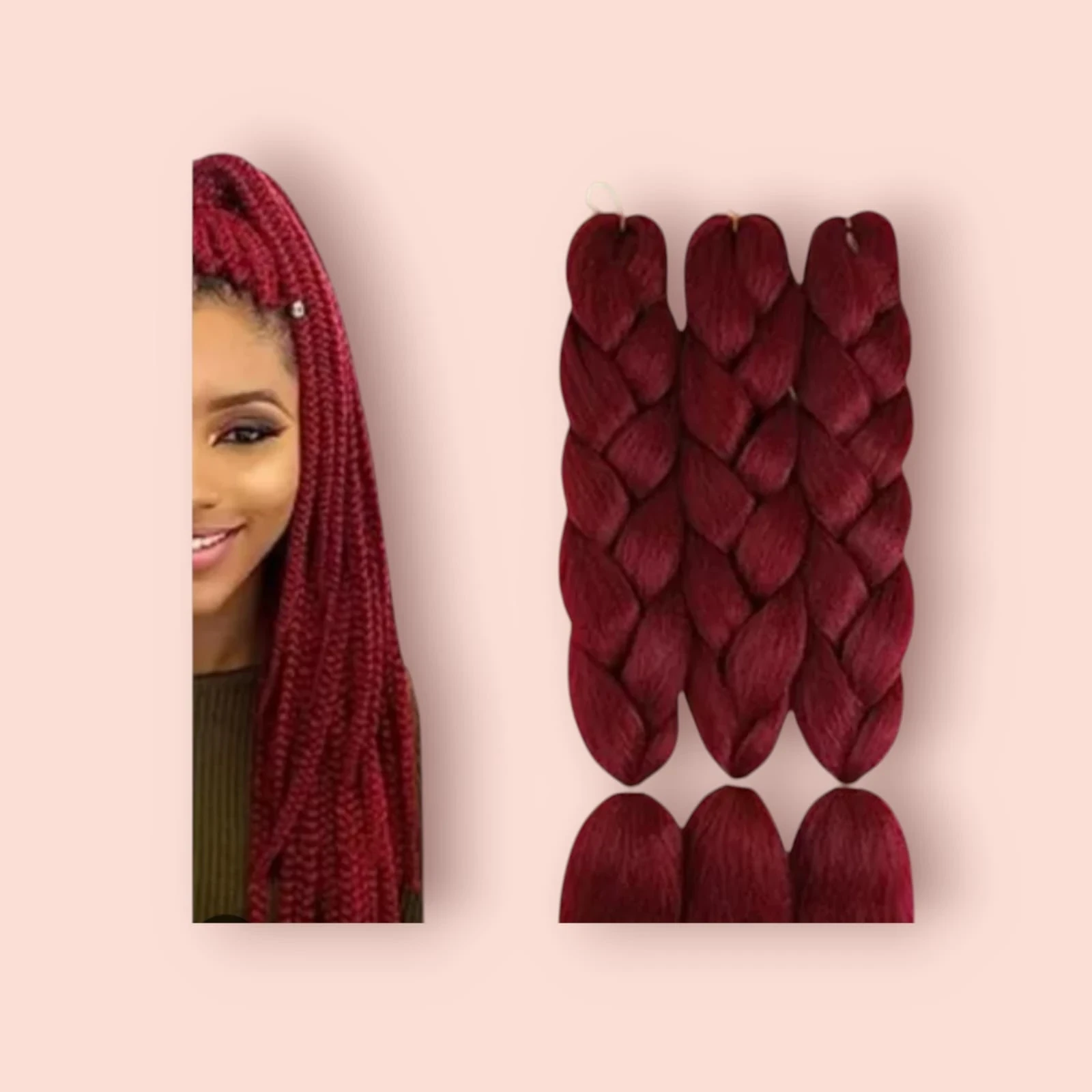 TRENZA AFRICANA EXTENSIÓN KANEKALON A19 BORDÓ 