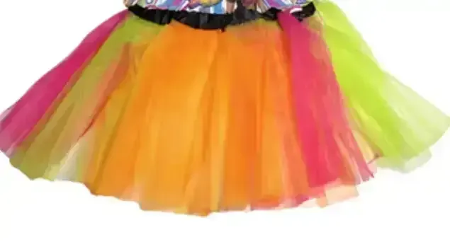 Tutu multicolor 30 cms c/ tira negra
