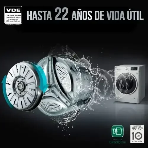 Lavasecarropas LG WD15EGS6 Inverter Silver 15kg 220 V - 240 V 3