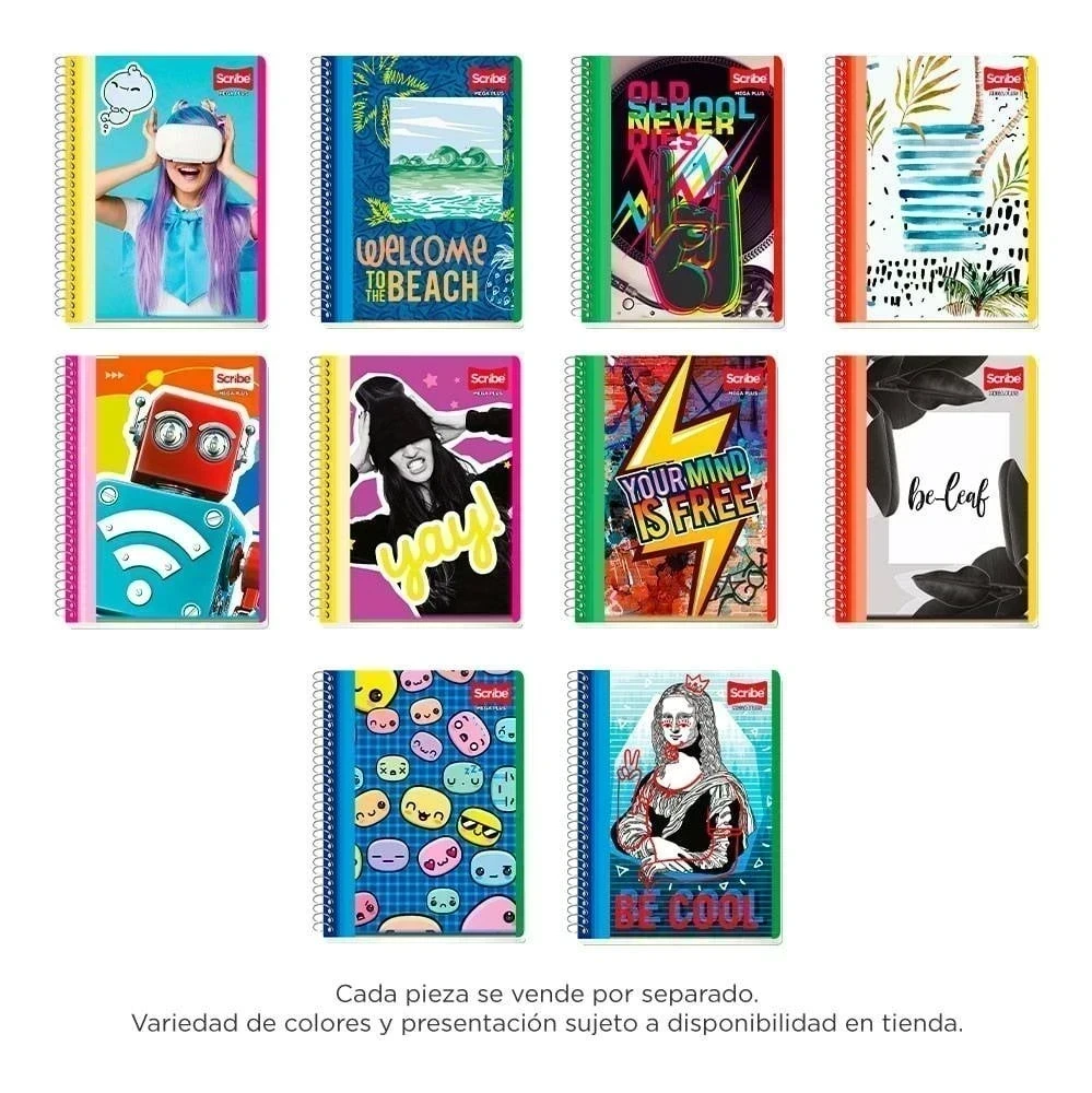 Cuaderno profesional scribe mega rayado 100 hojas espiral  2