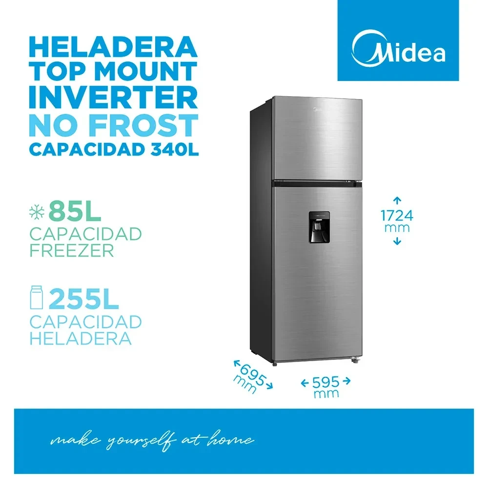 HELADERA NO FROST INVERTER 340LTS MIDEA CON DISPENSER INOXIDABLE ‼️SOLO POR PEDIDOS ‼️ 2