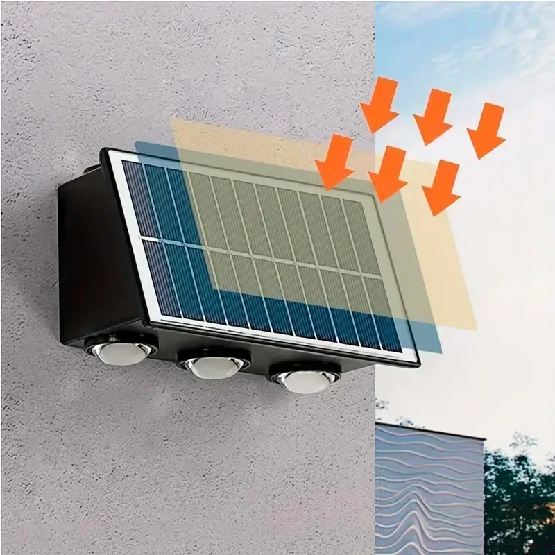 APLIQUE PARED SOLAR 1.6W NEGRO IP65 4