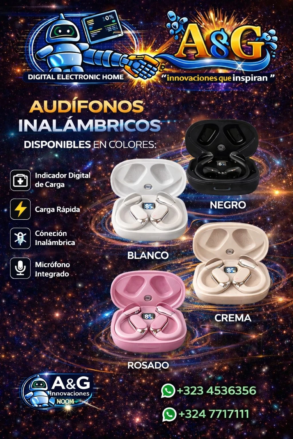 Auriculares inalámbricos bluetooth 