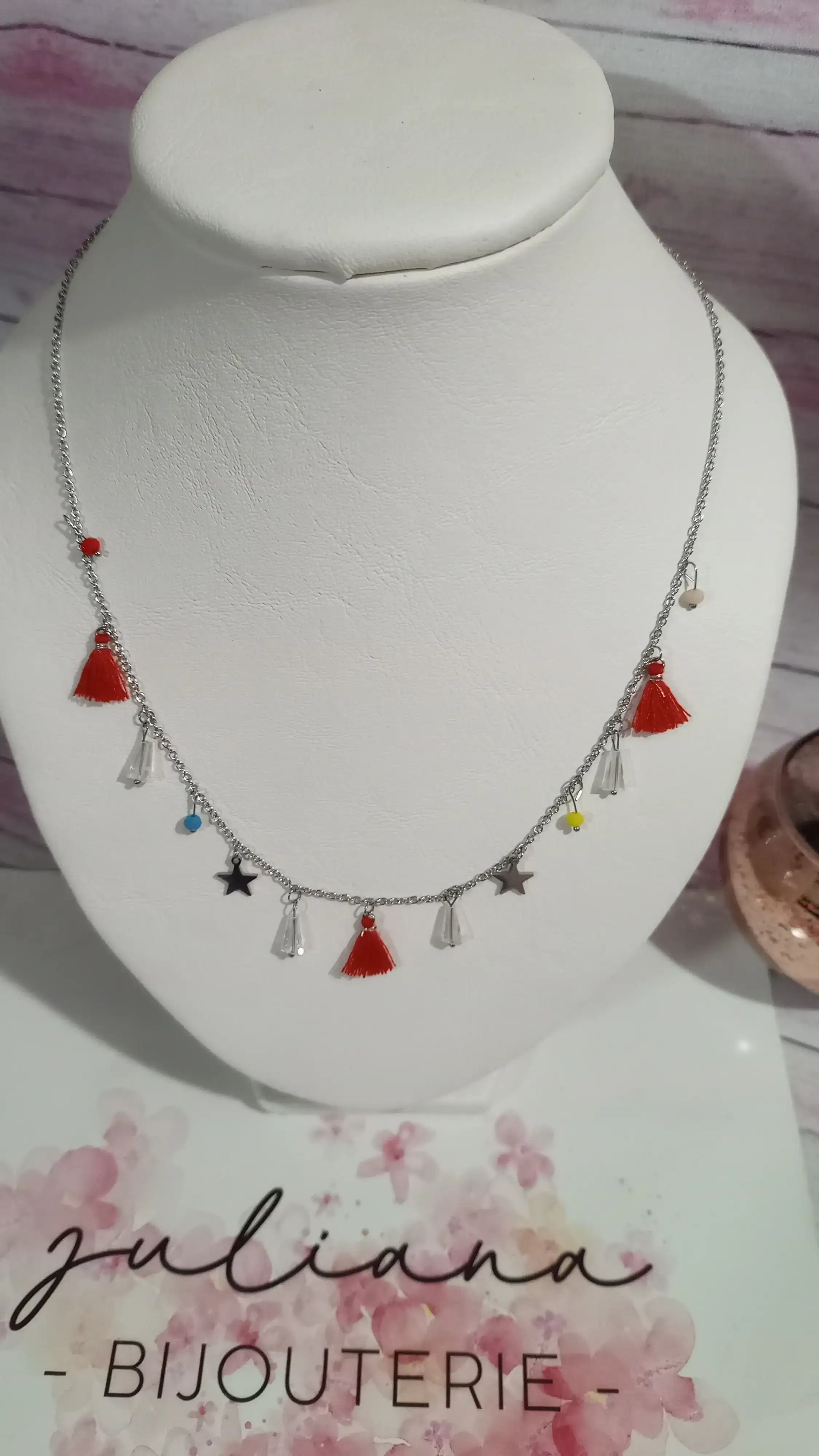 CADENA C/ ESTRELLITAS Y PIEDRAS❤️ DE 50 CM