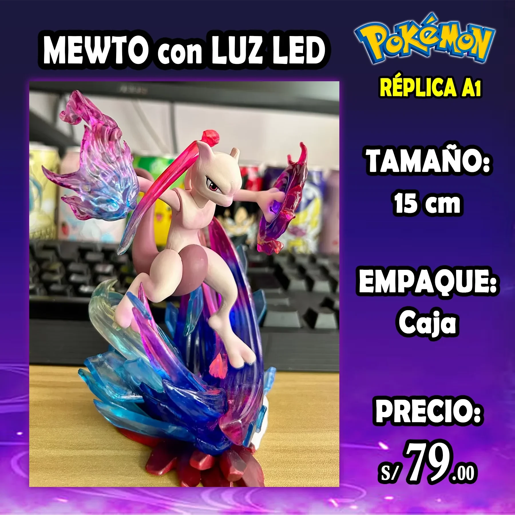 Mewtwo Con Luz Led