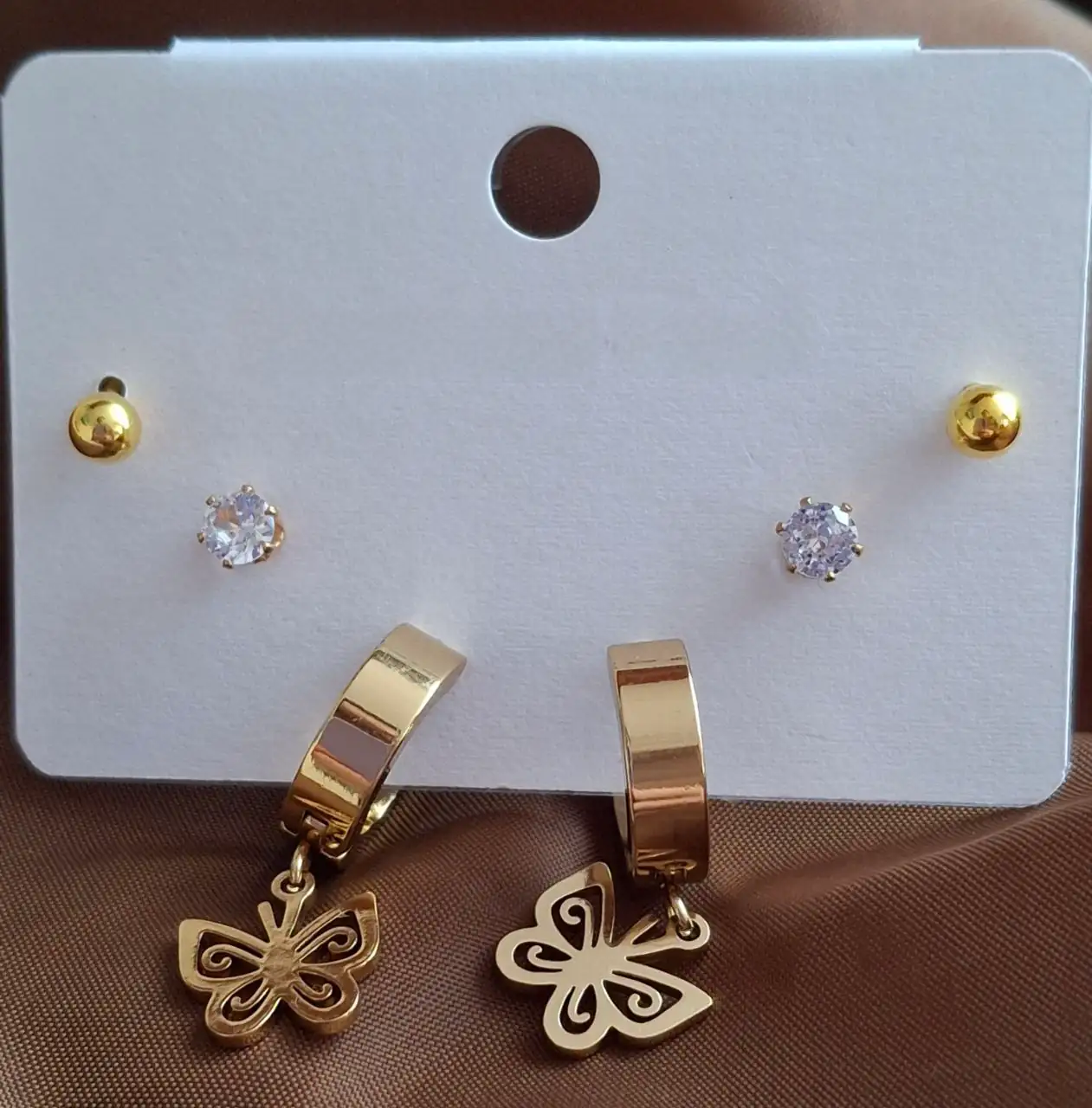 Set x3 Pares de Aretes Mariposa REF: J04 3