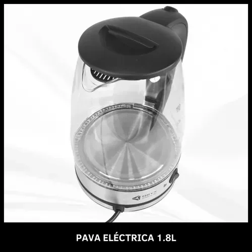 Pava Eléctrica Oryx Jarra Acero y Vidrio 1,8lt Corte Mate 5