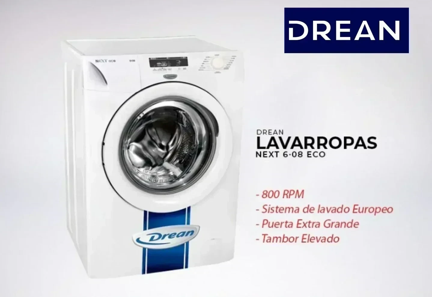 Lavarropas Drean Next 6.08 ECO 6kg 220V Blanco