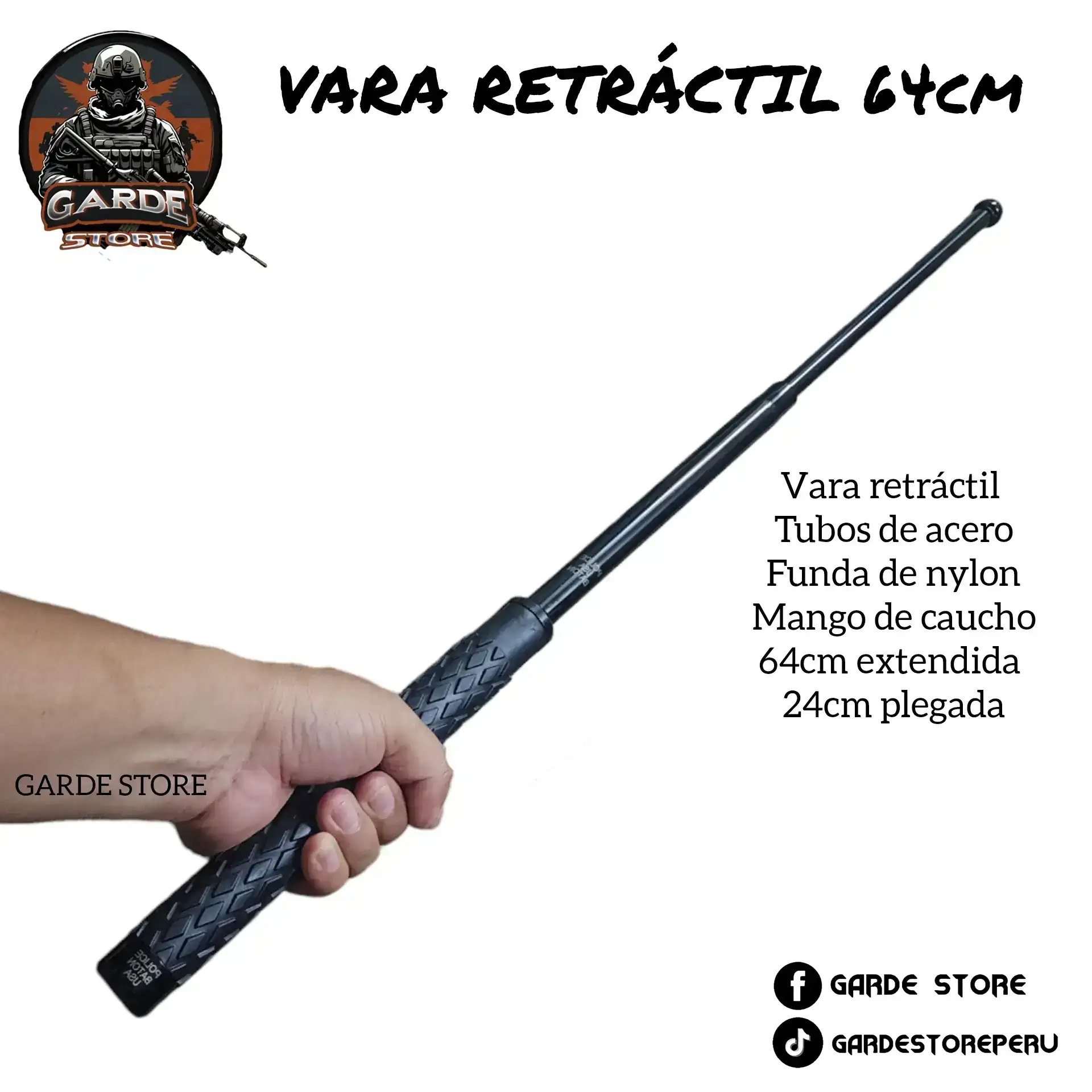 Vara retractil negro 64cm