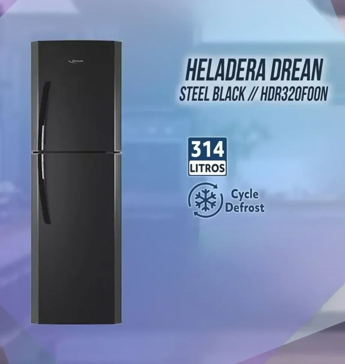 HELADERA DREAN 314 LTS BLACK