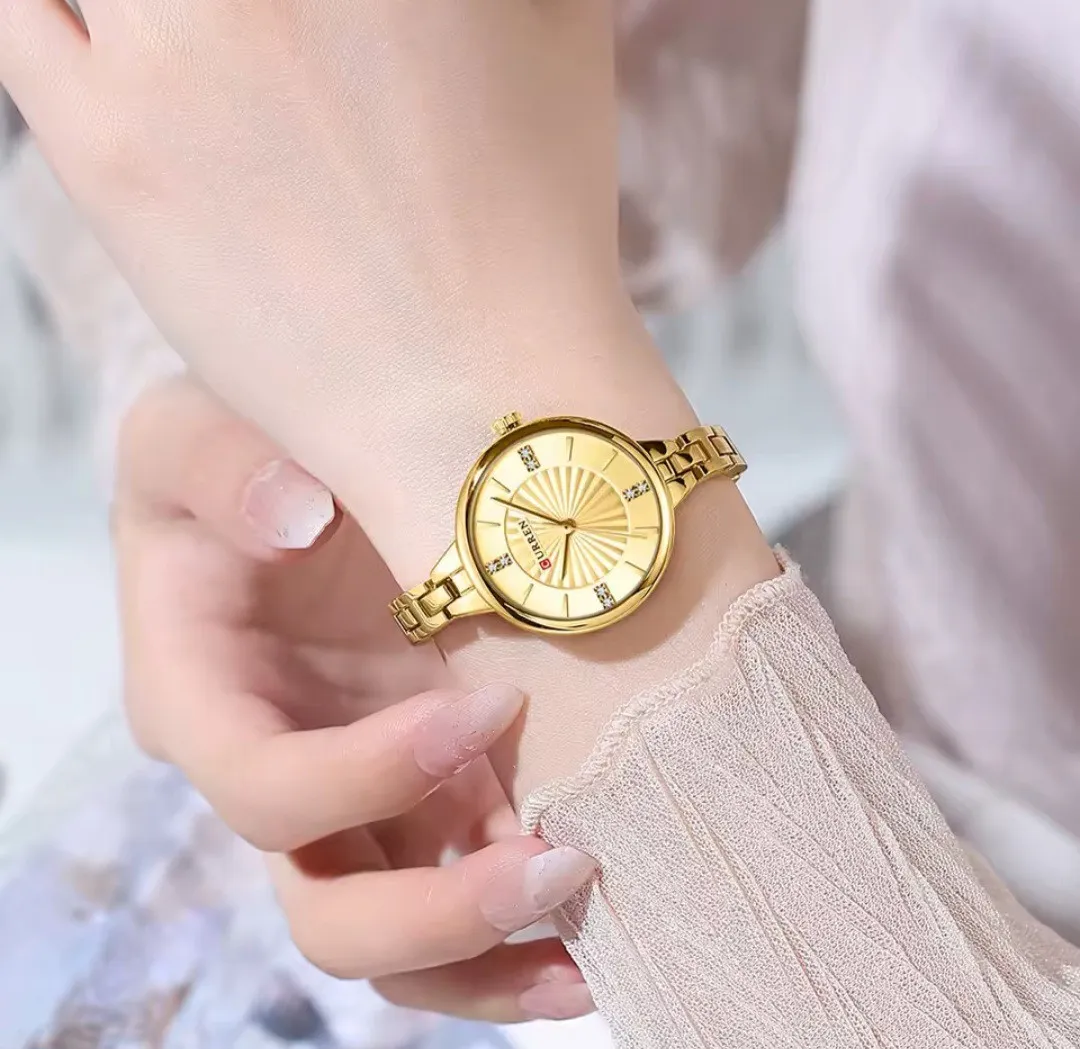 Reloj Curren Original Acero Análogo C9097L Dorado Fondo Dorado 2