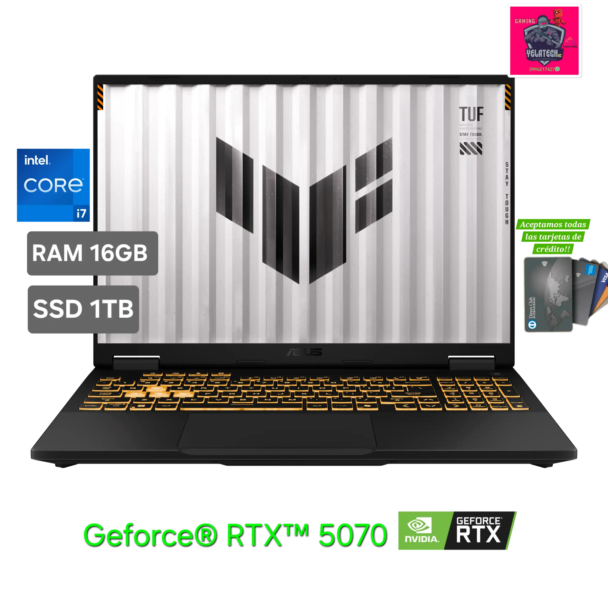 Asus tuf gaming F16 i7 5070