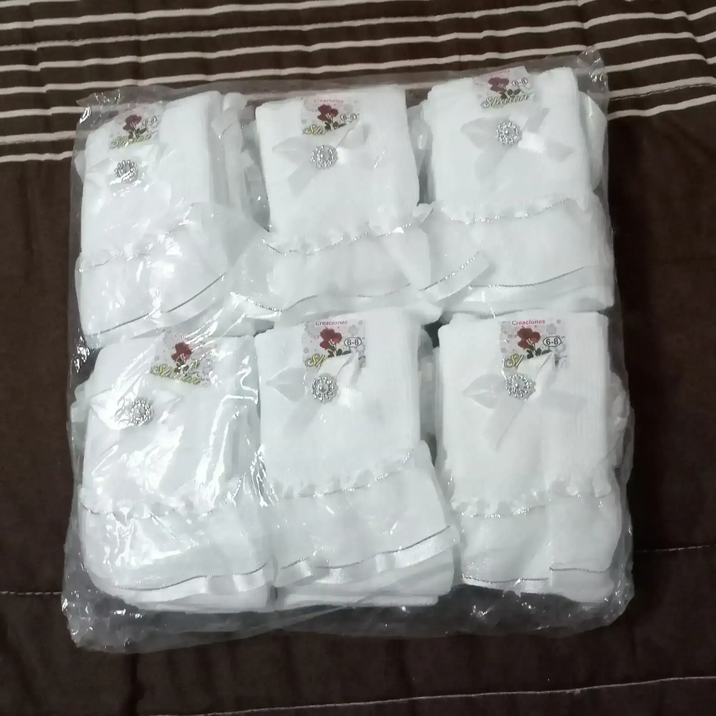 Calceta de olan blanca talla 6-8