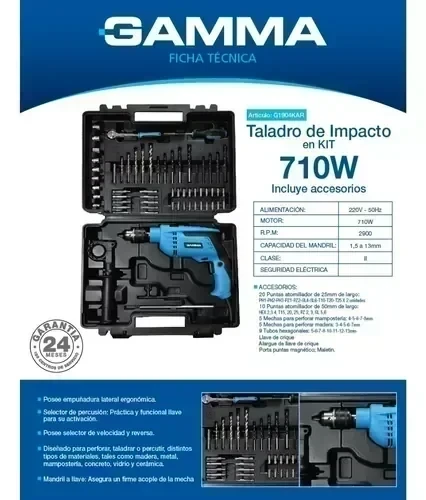 Taladro de impacto en kit 710w