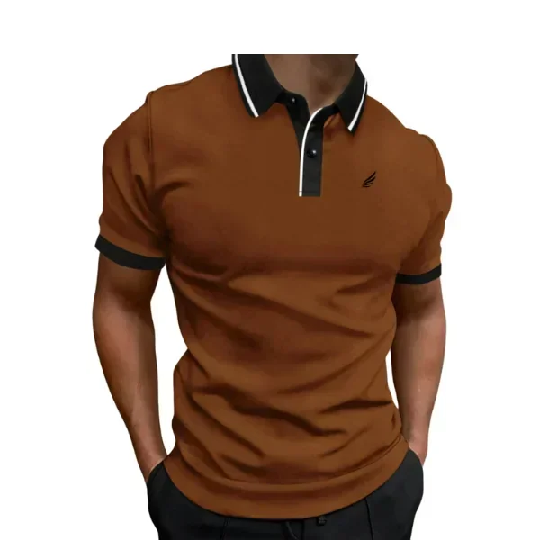 Hombres Camisa polo ala con estampado ribete en contraste