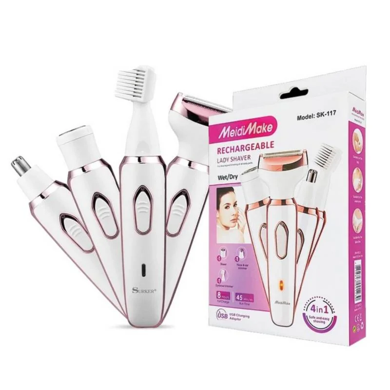 Depiladora 4 en 1 Bikini Cejas Rostro Piernas y Nariz