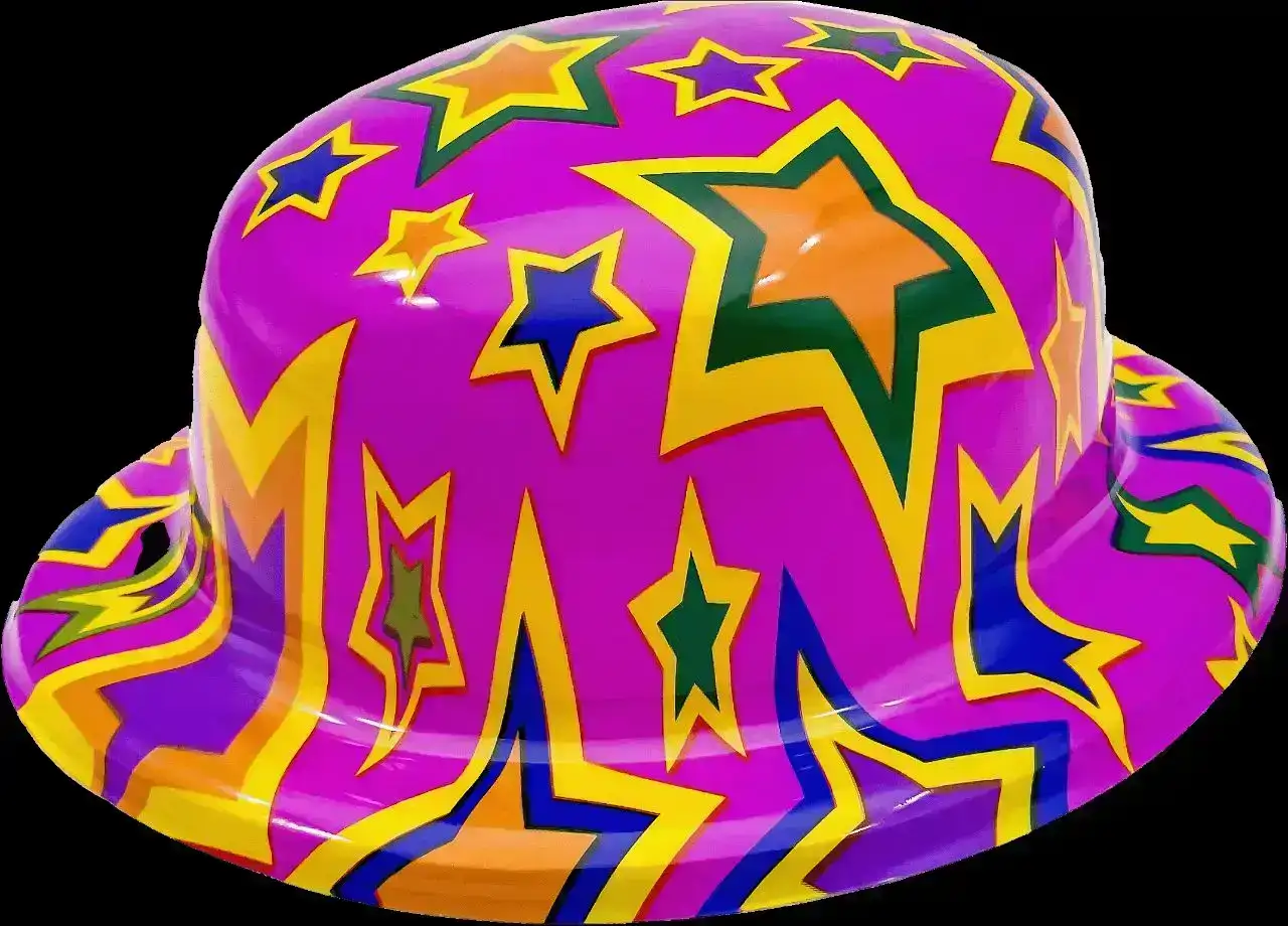 Sombrero/ gorro redondo bombin estampado plástico 