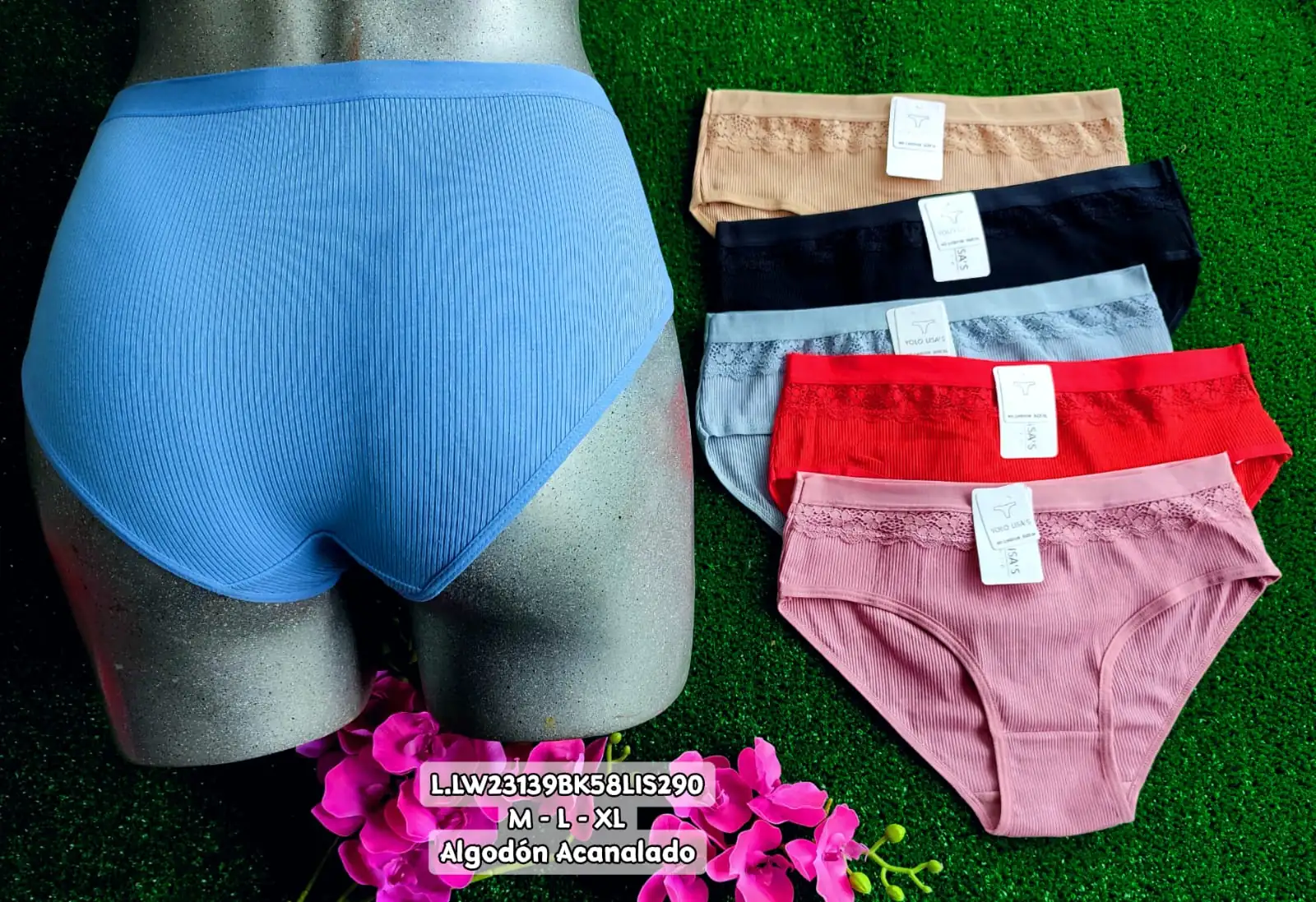 Pantaleta algodón acanalado 