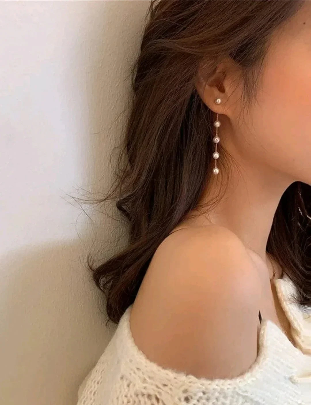 Aretes de perlas de imitación  2