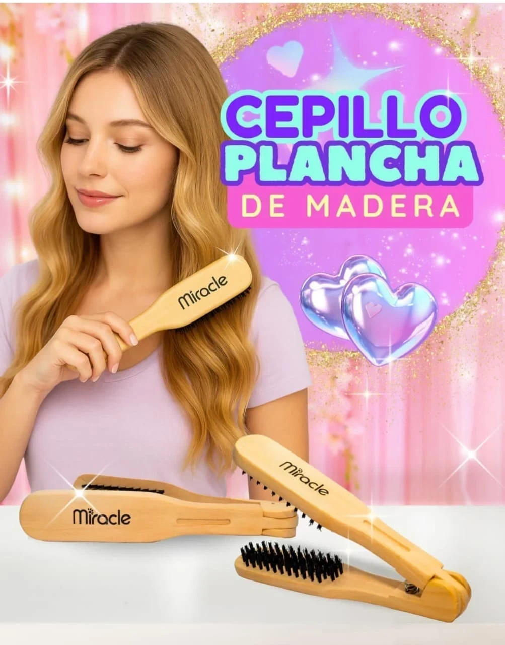 miracle cepillo plancha de madera 1130-b