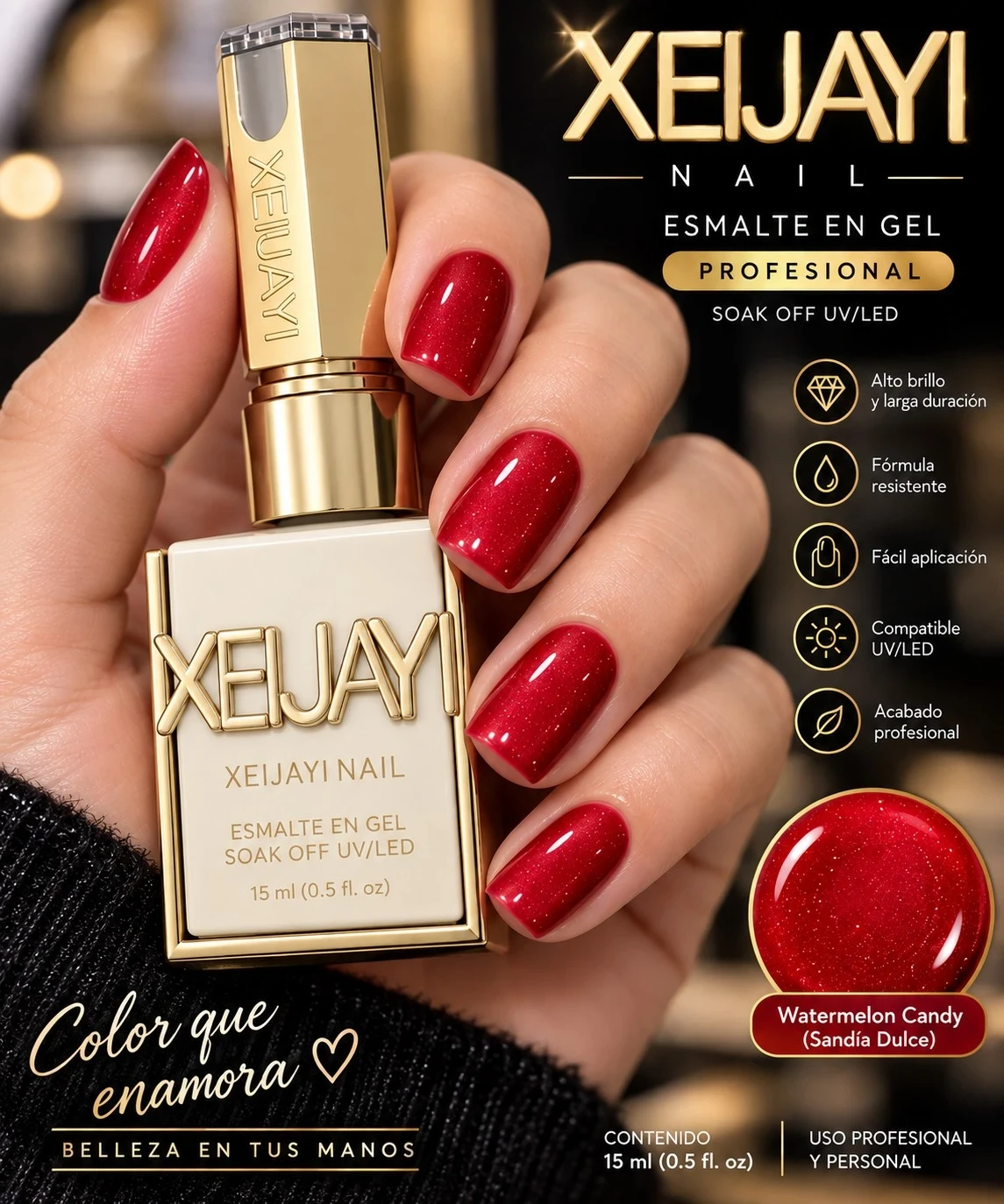 xeljayi esmalte ojo de gato tono sandia dulce