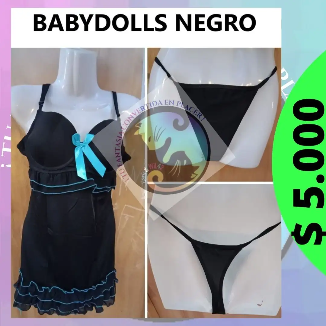 Baby doll negro talla M