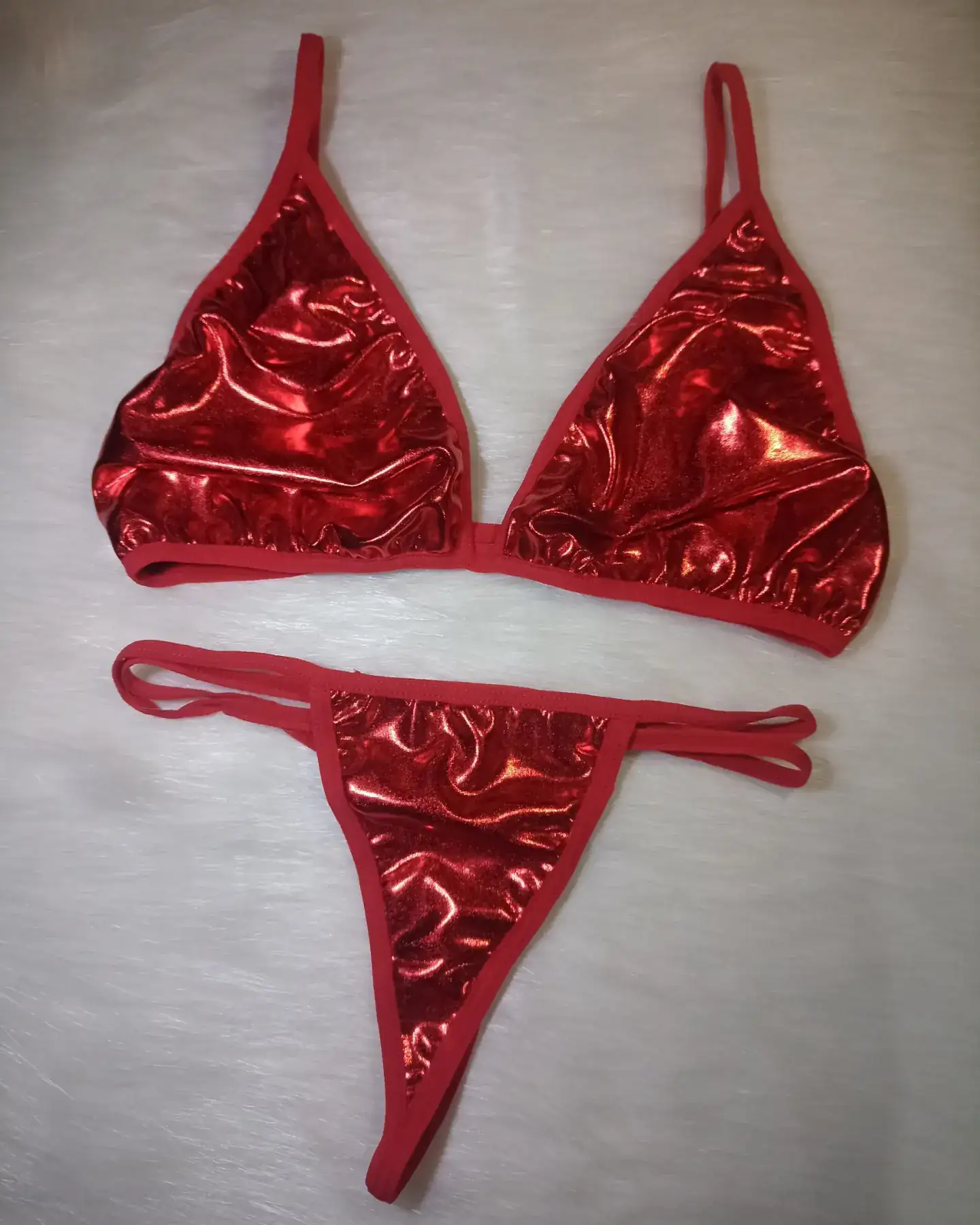 Conjunto Tela Brillante Lencería  4