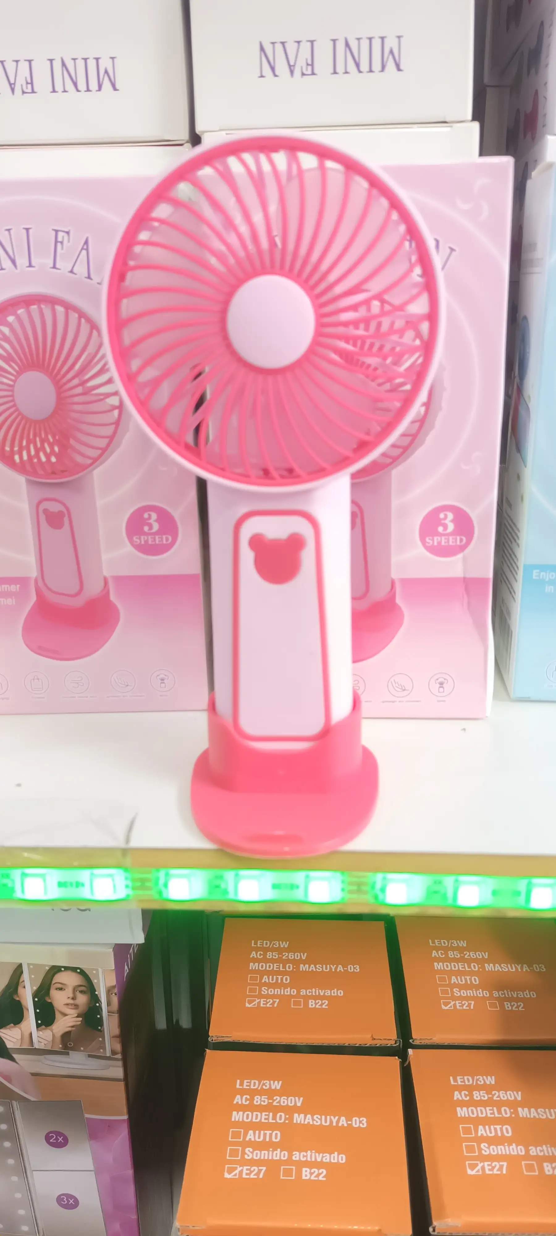 Mini ventilador recargable con usb de 3 velocidades