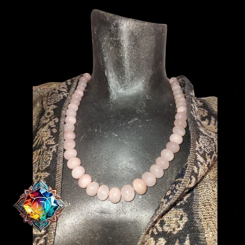 Exclusivo collar de cuarzo rosa genuino 4