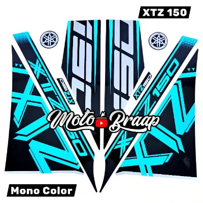 XTZ 150 Calcomanias 2025 MONOCOLOR Celeste negro gris