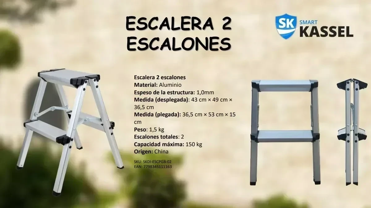 ESCALERA SMART KEASEL 2 ESCALONES ALUMINIO 