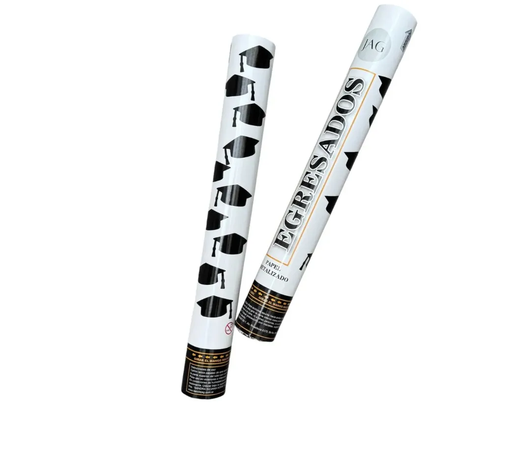 Cañon lanza papelitos 40 cm egresados negro