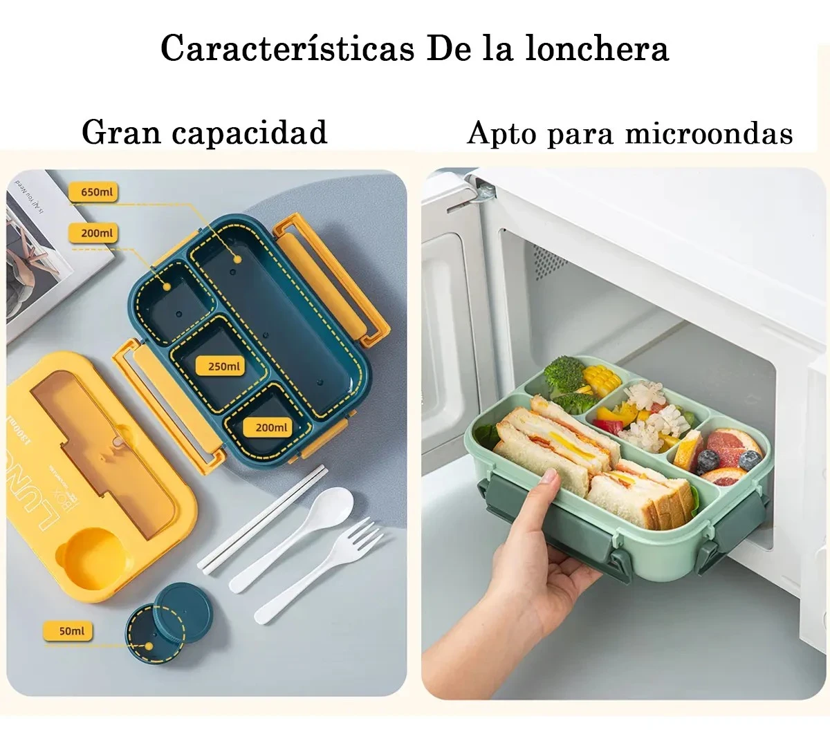 Lonchera Termica Con Cubiertos 1.300 Ml 3