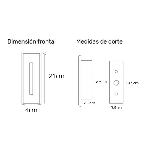 LUMINARIA LED GRADA/PARED NEGRA 3W  5