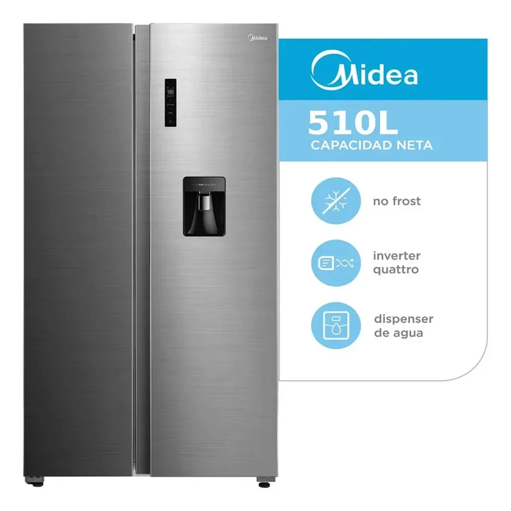 HELADERA NO FROST INVERTER SIDE BY SIDE 510LTS DISPENSER INOX ‼️SOLO POR PEDIDOS ‼️  2