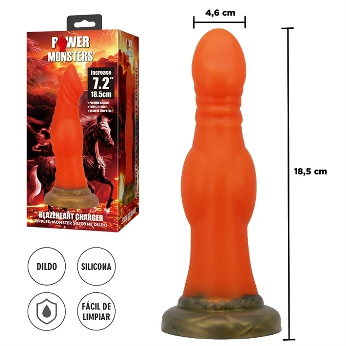  Blazeheart Charger Dildo con sopapa de silicona monster